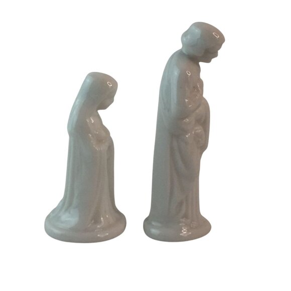 Vintage Ceramic Bisque 6 Piece Nativity Set Miniature 3”-4"  White Glazed Taiwan - Picture 11 of 16